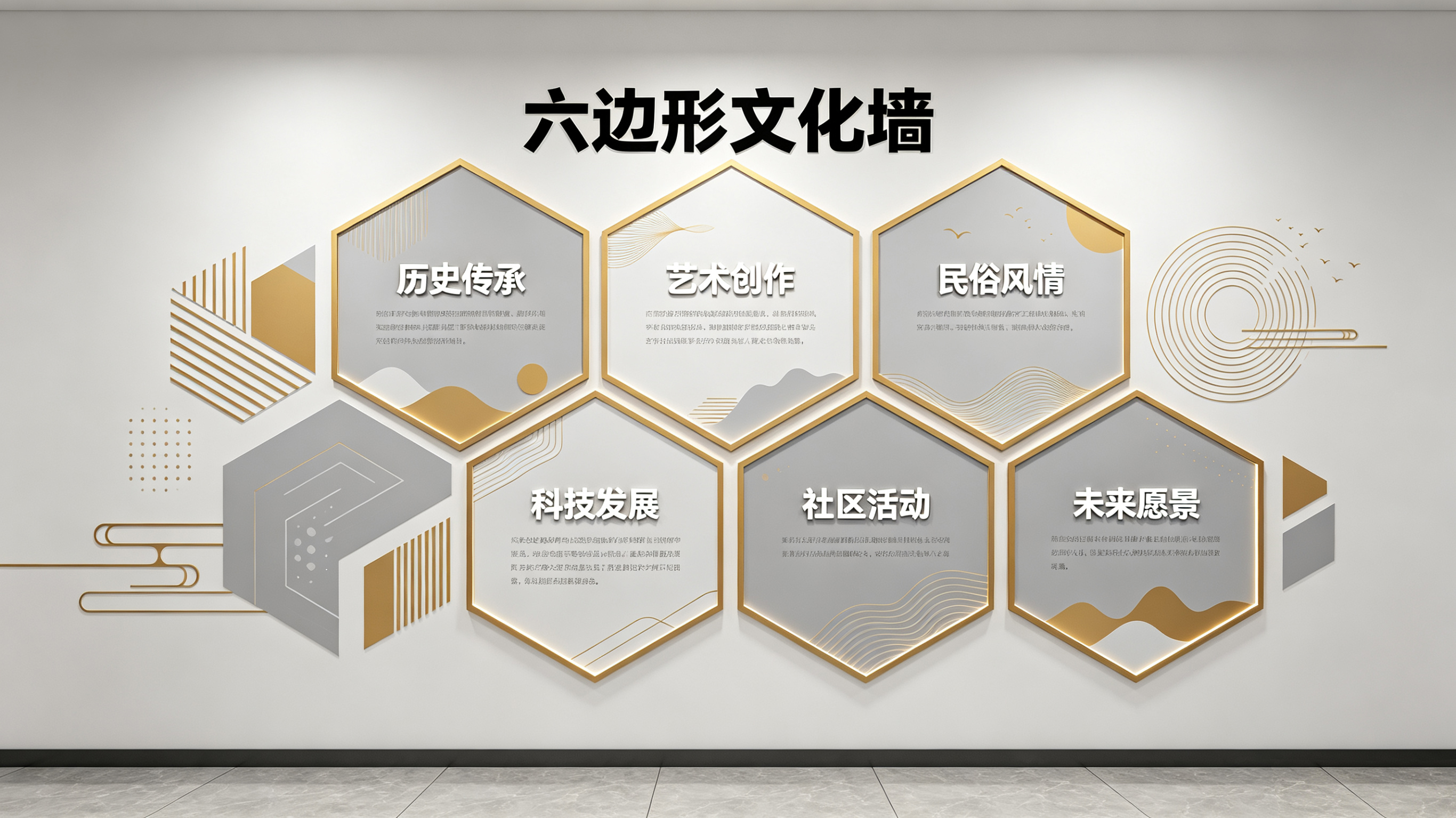 大田企业文化墙 | 六边形信息美学